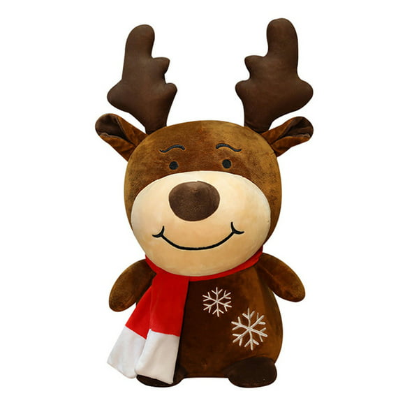 Jiangwan Christmas elk Plush Toy Brown elk with Scarf Cute Design Suitable as a Beautiful Gift 13 inches 